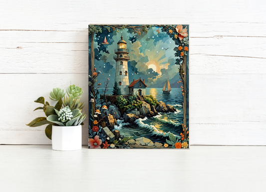 Lighthouse Cove Sunset - Paint by Numbers Kit