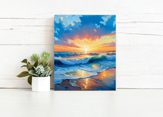 Ocean Sunrise Waves - Paint by Numbers Kit