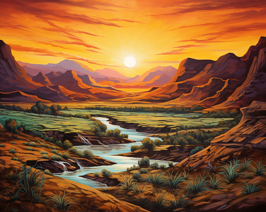Golden Canyon Sunrise – Paint by Numbers Kit