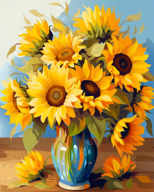 Sunflower Vase Bouquet - Paint by Numbers Kit