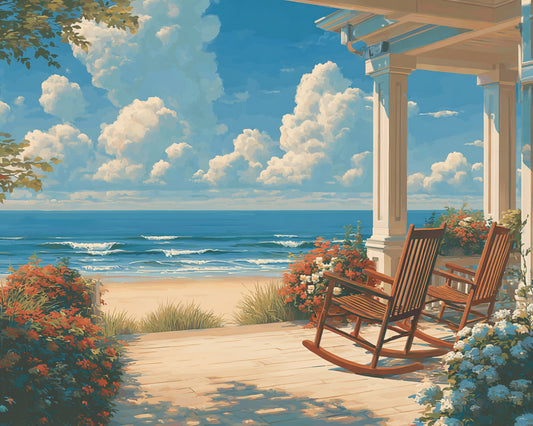 Seaside Porch View - Paint by Numbers Kit