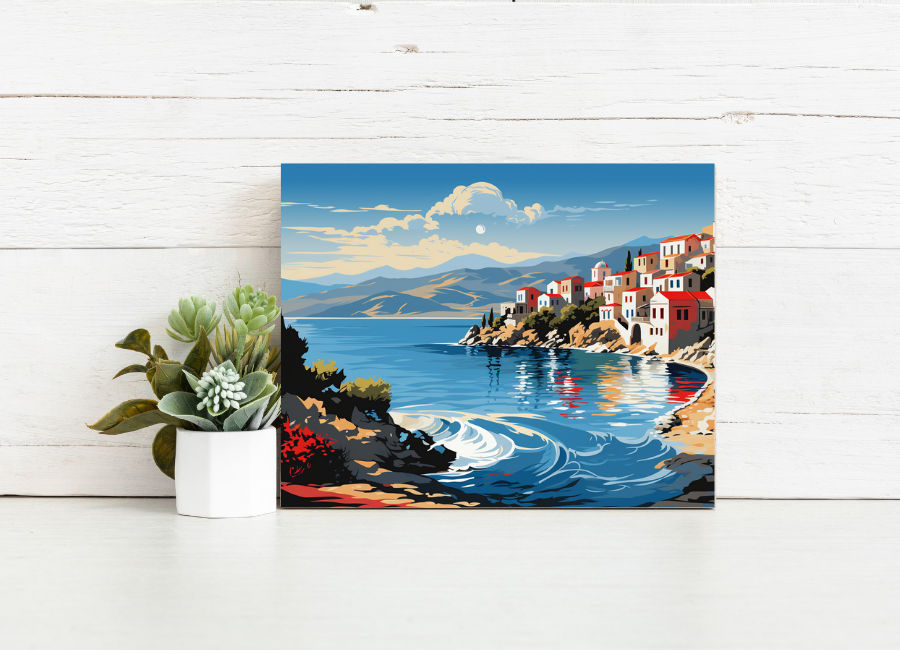 Seaside Village Bliss – Paint by Numbers Kit