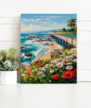 Seaside Wildflower Pier – Paint by Numbers Kit