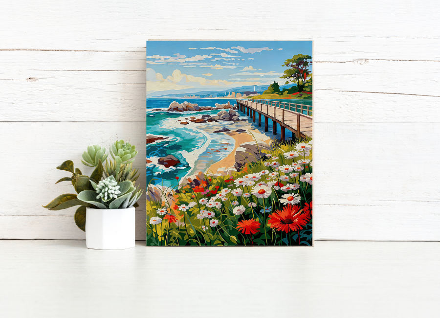 Seaside Wildflower Pier – Paint by Numbers Kit