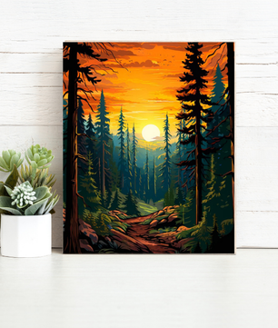 Golden Forest Path – Paint by Numbers Kit