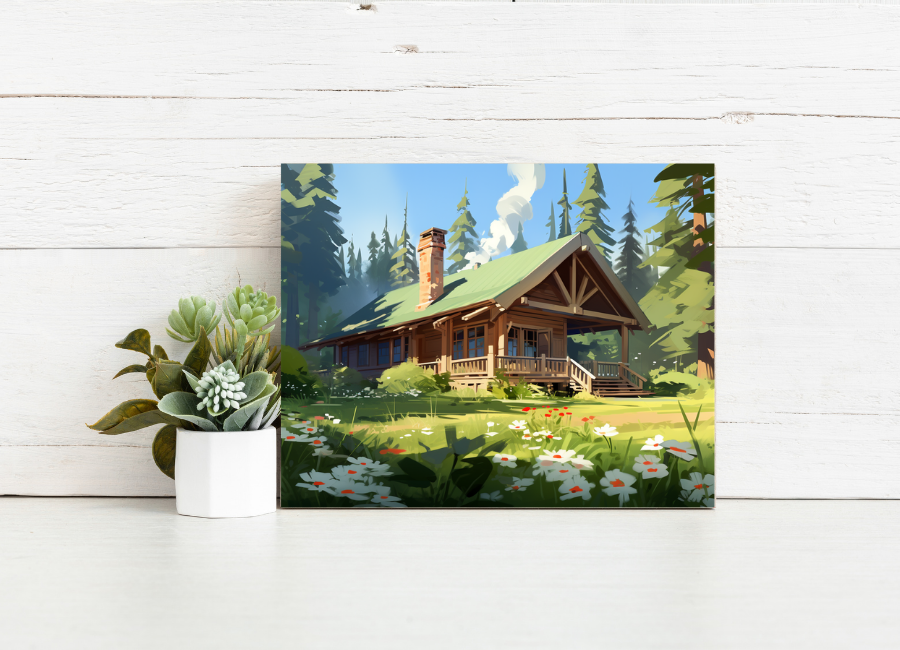Forest Cabin Retreat – Paint by Numbers Kit