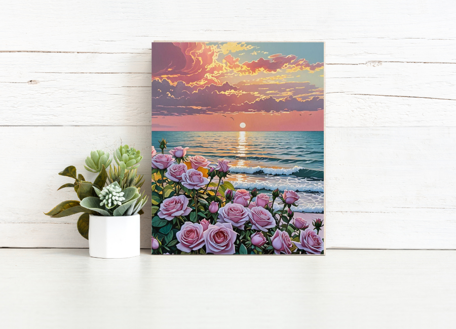 Rose Ocean Sunset - Paint by Numbers Kit