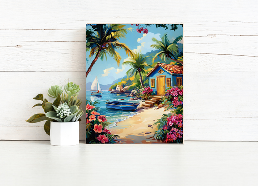 Tropical Beach Hideaway - Paint by Numbers Kit