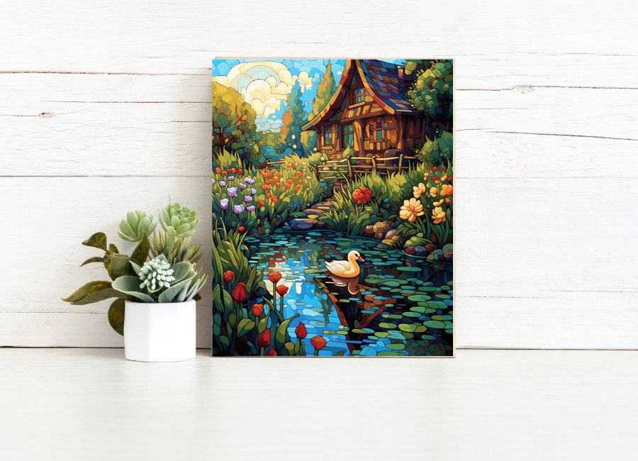 Cottage Pond Garden - Paint by Numbers Kit
