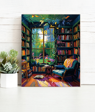 Hidden Library Retreat - Paint by Numbers Kit