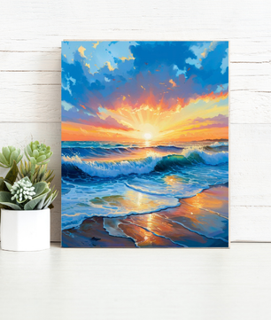 Ocean Sunrise Waves - Paint by Numbers Kit