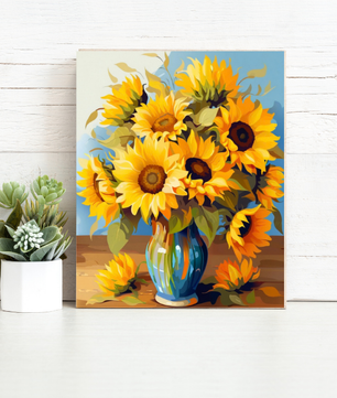 Sunflower Vase Bouquet - Paint by Numbers Kit