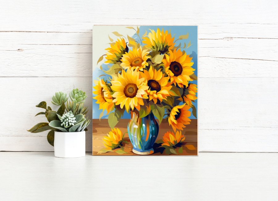 Sunflower Vase Bouquet - Paint by Numbers Kit