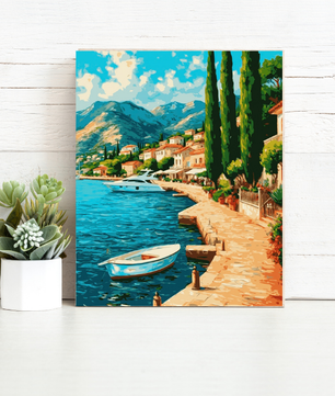 Mediterranean Harbour Escape - Paint by Numbers Kit