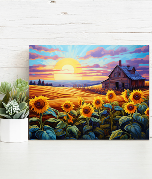 Sunflower Sunset Fields – Paint by Numbers Kit