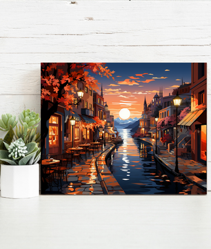 Sunset Canal Stroll – Paint by Numbers Kit