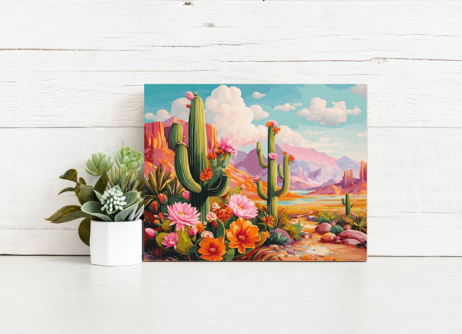 Desert Bloom Oasis – Paint by Numbers Kit