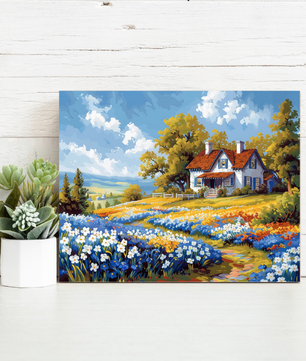 Countryside Bloom Cottage – Paint by Numbers Kit