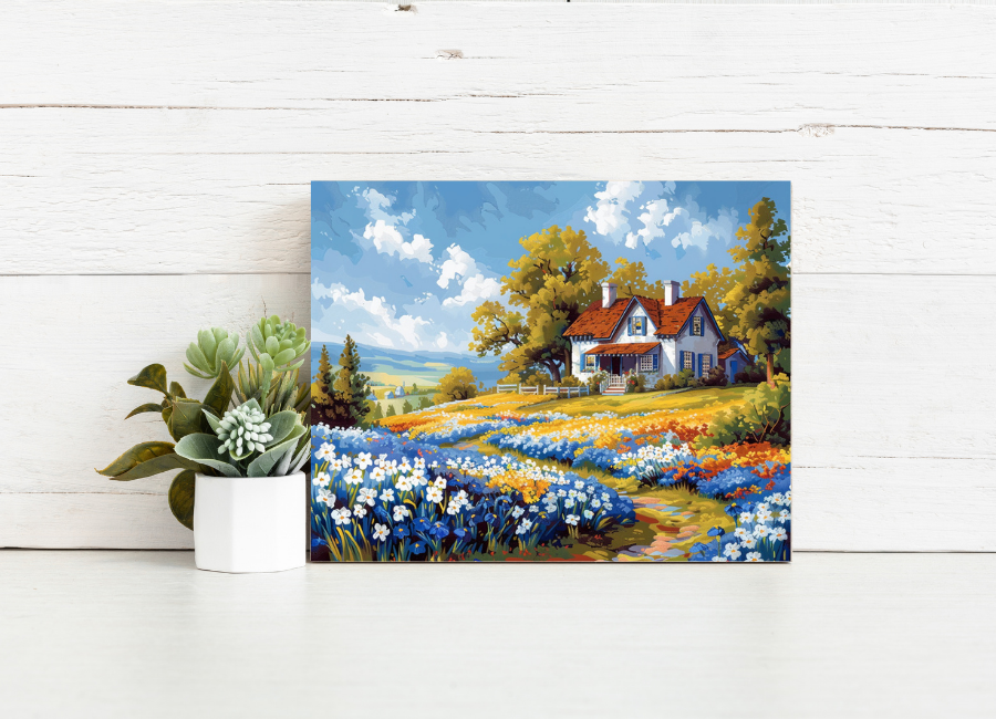 Countryside Bloom Cottage – Paint by Numbers Kit