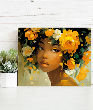 Golden Bloom Muse – Paint by Numbers Kit