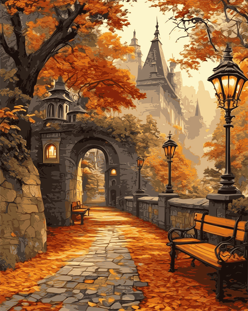 Autumn Castle Walk - Paint by Numbers Kit