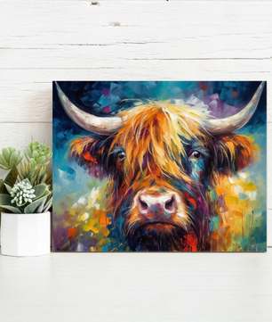 Vibrant Highland Cow – Paint by Numbers Kit