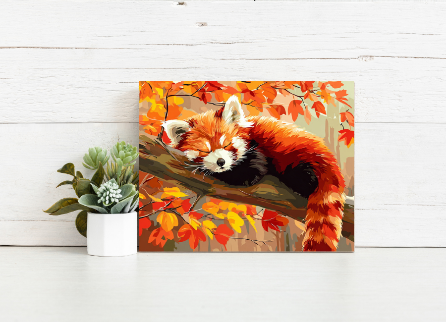 Sleeping Red Panda – Paint by Numbers Kit