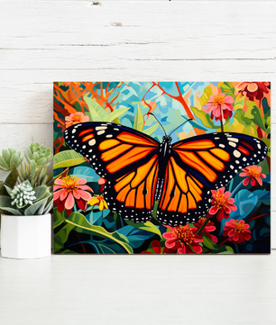 Monarch Butterfly Bloom – Paint by Numbers Kit