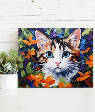 Kitten in Bloom – Paint by Numbers Kit
