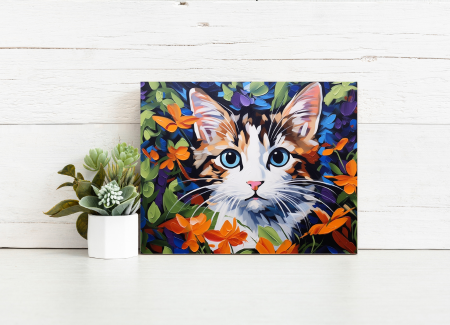 Kitten in Bloom – Paint by Numbers Kit