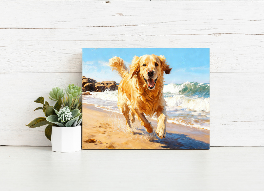 Golden Shore Pup – Paint by Numbers Kit