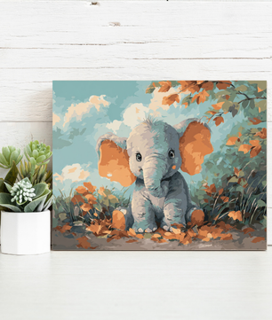 Autumn Baby Elephant – Paint by Numbers Kit