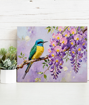 Wisteria Bird – Paint by Numbers Kit