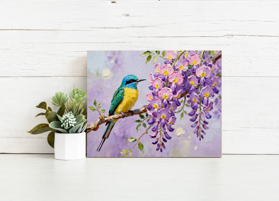Wisteria Bird – Paint by Numbers Kit