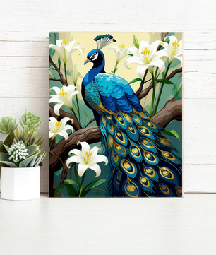 Golden Lily Peacock – Paint by Numbers Kit