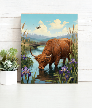 River Cow Retreat – Paint by Numbers Kit