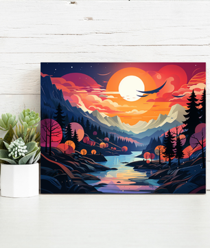 Sunset Valley Glow - Paint by Numbers Kit