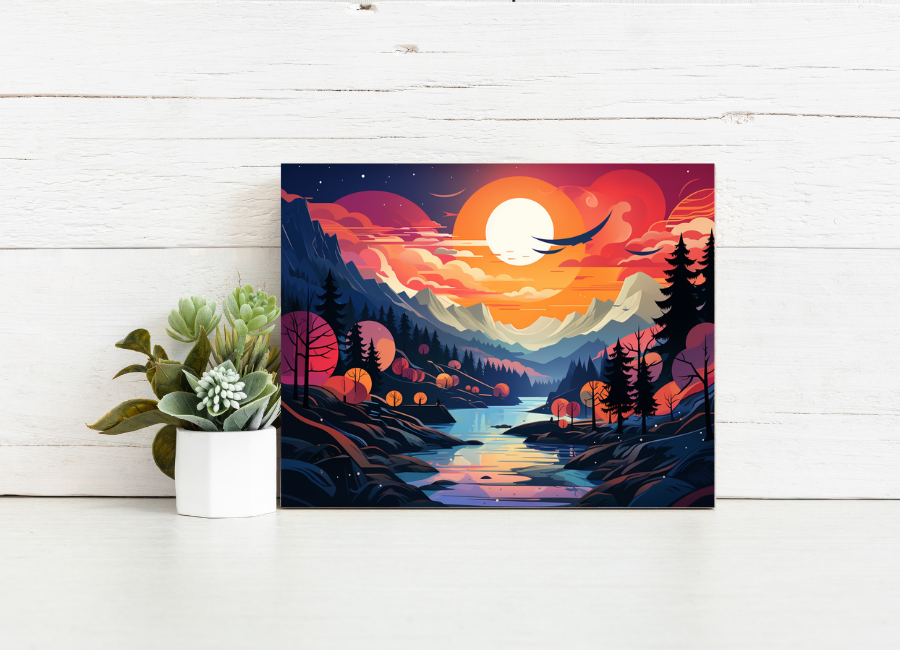 Sunset Valley Glow - Paint by Numbers Kit