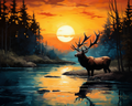 Sunset Stag – Paint by Numbers Kit