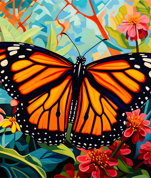 Monarch Butterfly Bloom – Paint by Numbers Kit