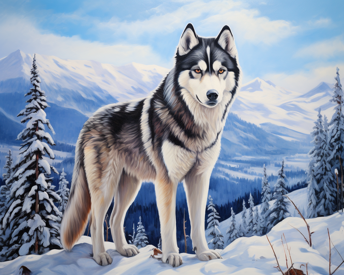 Arctic Husky Watch – Paint by Numbers Kit