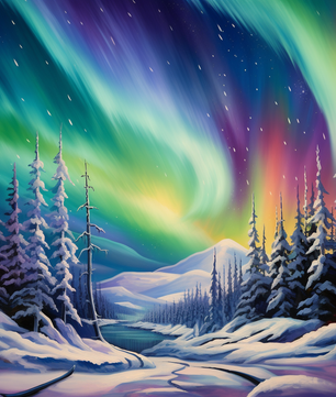 Northern Lights Escape – Paint by Numbers Kit