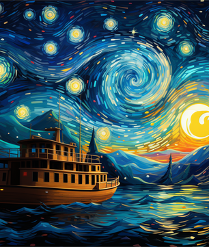 Starry Night Voyage – Paint by Numbers Kit