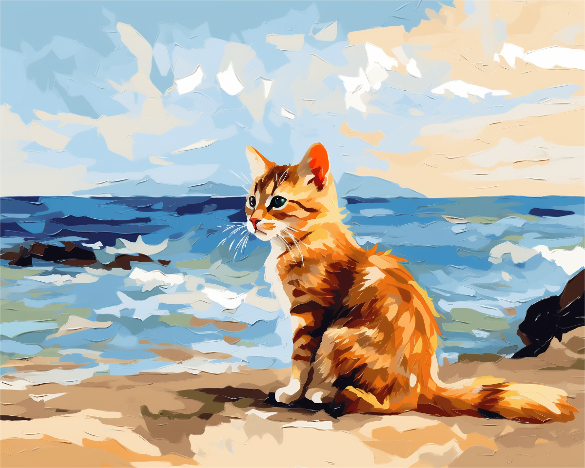 Seaside Kitten – Paint by Numbers Kit