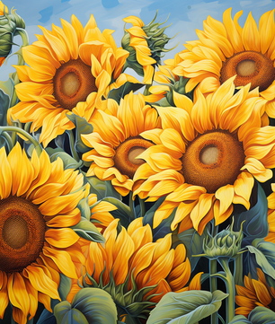 Golden Sunflower Bloom – Paint by Numbers Kit
