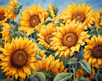 Golden Sunflower Bloom – Paint by Numbers Kit