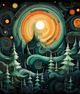 Enchanted Forest Night – Paint by Numbers Kit
