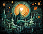 Enchanted Forest Night – Paint by Numbers Kit