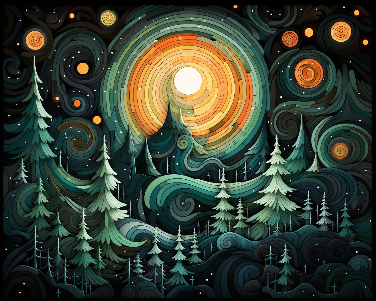 Enchanted Forest Night – Paint by Numbers Kit