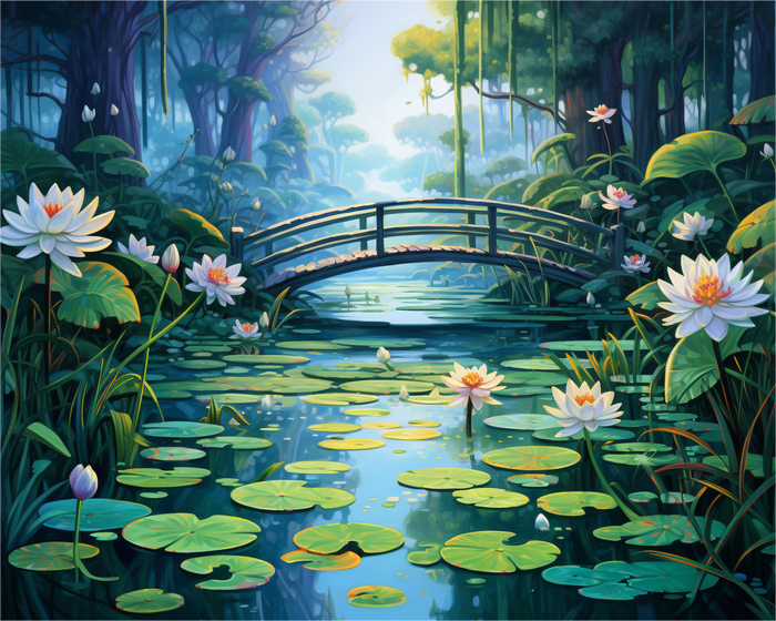Lily Pond Escape – Paint by Numbers Kit